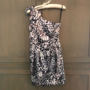 One shoulder cheetah print dress